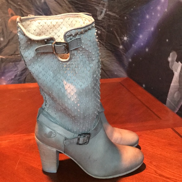 Felmini gray leather heel boots size 39 - Picture 1 of 16